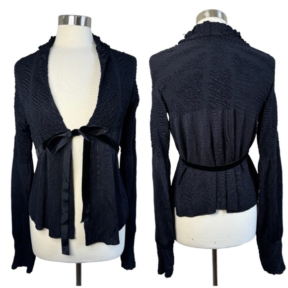ALEX GORE BROWNE LONDON Black Tie Front Cardigan size L - Picture 1 of 10
